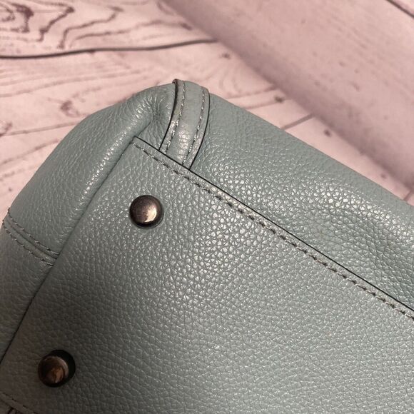 Coach Turnlock Edie Shoulder Bag Cloud Blue‎ Pebbled Leather Chain - Picture 6 of 16